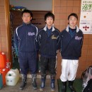 遠野市出身の3選手(左から菊池・栃木・佐々木)