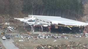 津波で完全に破壊された冷凍倉庫
